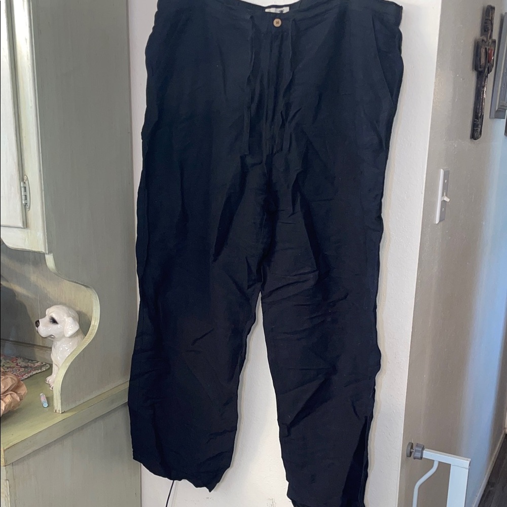 Men's Havana Shirt Co Linen Black Pants